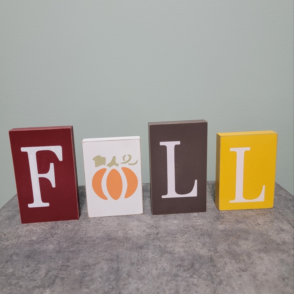Set of 4 Free Standing Fall Signs Rustic‎ Table Decor Thanksgiving - Picture 6 of 9